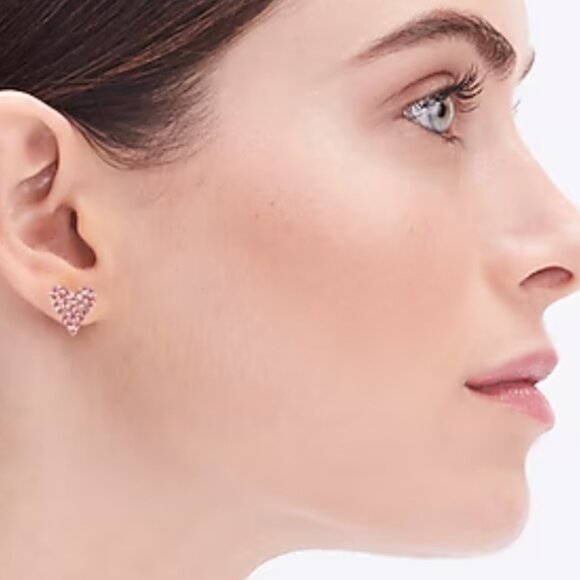 J. Crew Jewelry - J. Crew Pavé crystal heart stud earrings, NWT